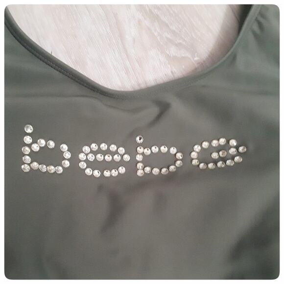 BEBE One Piece Swimsuit Fatigue Green Bathing Suit Size XL Beach Swimwear Summer - Picture 3 of 8